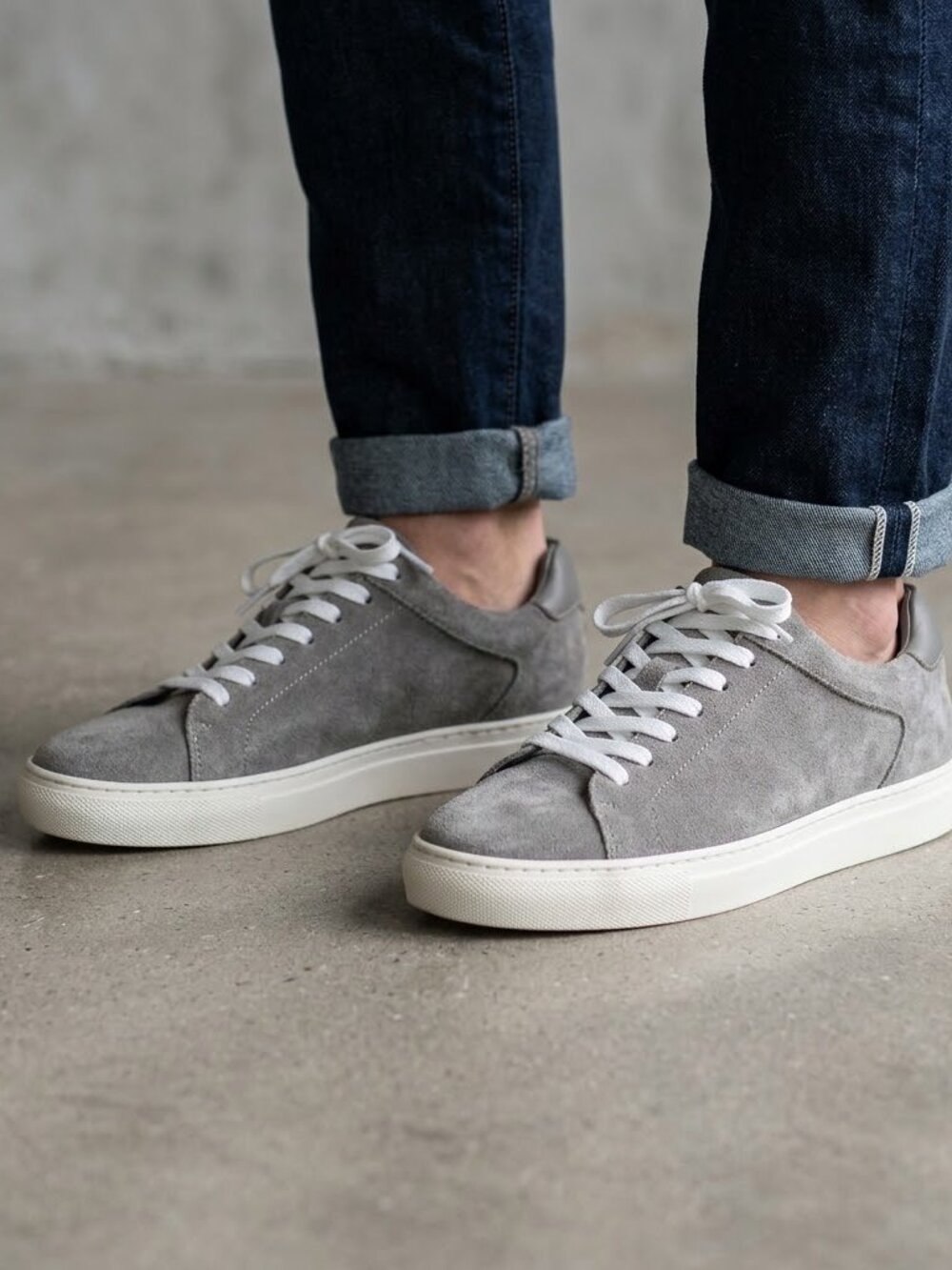 Nordstrom Jace Grey Suede Minimalist Low Top Sneakers Men's Size 7
